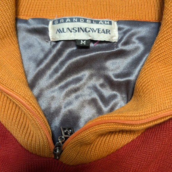 Vintage 90s Munsingwear Penguin Golf Sweater Men’s Red Mustard Made In Japan - Picture 12 of 12